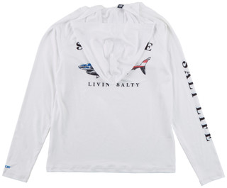 Thumbnail 2: Salt Life Big Boys Long Sleeve Performance Jaws Hoodie Shirt 