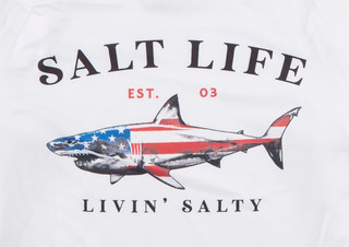 Thumbnail 3: Salt Life Big Boys Long Sleeve Performance Jaws Hoodie Shirt 