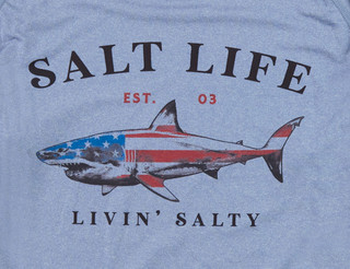 Thumbnail 2: Salt Life Big Boys Long Sleeve Performance Jaws Hoodie Shirt 