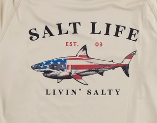 Thumbnail 2: Salt Life Big Boys Long Sleeve Performance Jaws Hoodie Shirt 