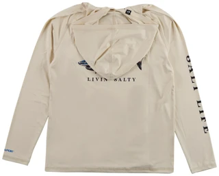 Thumbnail 3: Salt Life Big Boys Long Sleeve Performance Jaws Hoodie Shirt 