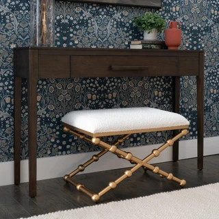 Thumbnail 6: Linon Linon Ashburn Campaign Sphere Stool  