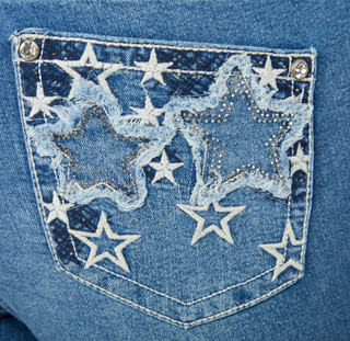 Thumbnail 3: Copper Flash Plus Mid Rise Bootcut Star Pocket Jeans 