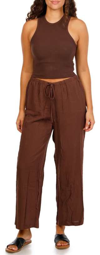 Thumbnail 1: Hunter & Brown Juniors 2 Pc Woven Tank & Wide Leg Pants Set 