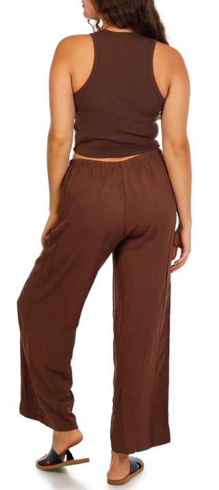 Thumbnail 3: Hunter & Brown Juniors 2 Pc Woven Tank & Wide Leg Pants Set 