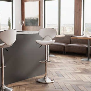 Thumbnail 2: Linon Linon Beldon White Abs Barstool 