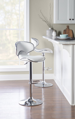 Thumbnail 3: Linon Linon Beldon White Abs Barstool 