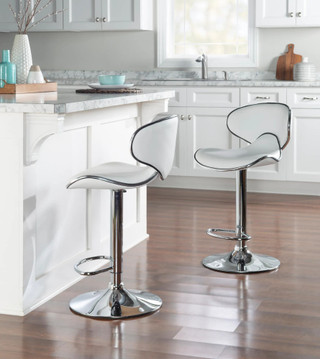 Thumbnail 10: Linon Linon Beldon White Abs Barstool 