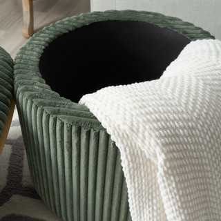 Thumbnail 8: Linon Linon Blanche Storage Ottoman Corduroy  