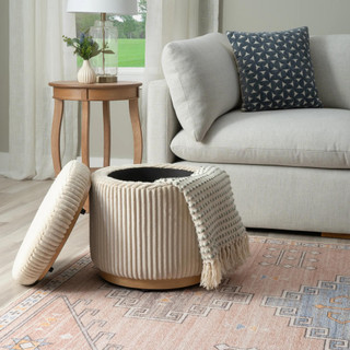 Thumbnail 2: Linon Linon Blanche Storage Ottoman Corduroy  