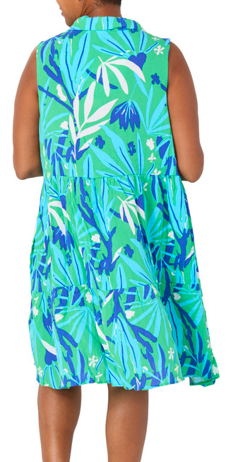 Thumbnail 2: Kaktus Plus Printed Crepon Button Front Dress 