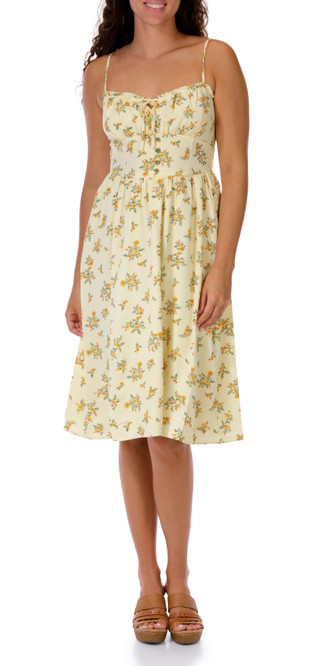 Thumbnail 1: INSPIRED HEARTS Juniors Floral Button Front Linen Midi Dress 