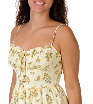 Thumbnail 2: INSPIRED HEARTS Juniors Floral Button Front Linen Midi Dress 