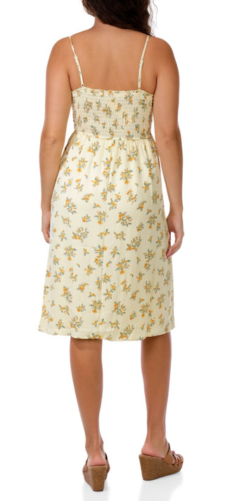 Thumbnail 3: INSPIRED HEARTS Juniors Floral Button Front Linen Midi Dress 