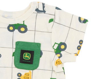 Thumbnail 3: John Deere Baby Boys Short Sleeve Print Romper 