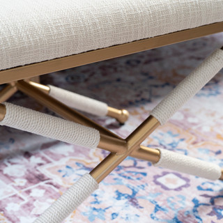 Thumbnail 4: Linon Linon Asburn Campaign Accent Stool  