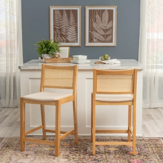 Thumbnail 8: Linon Linon Bauer 2 Pc. Cane Counter Stool Set  