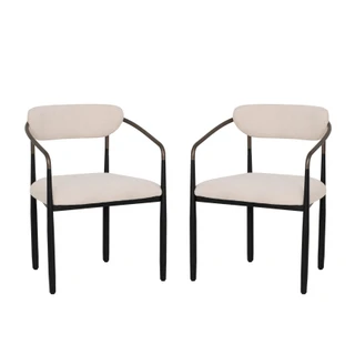 Thumbnail 1: Linon Linon Bonlyn 2 Pc. Metal Upholstered Dining Chairs Set 