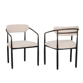 Thumbnail 7: Linon Linon Bonlyn 2 Pc. Metal Upholstered Dining Chairs Set 