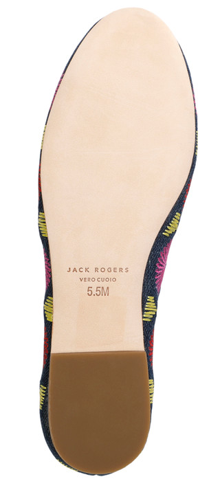 Thumbnail 3: JACK ROGERS Womens Bettie Denim Flower Ballet Flats 