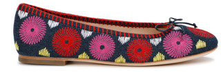 Thumbnail 4: JACK ROGERS Womens Bettie Denim Flower Ballet Flats 