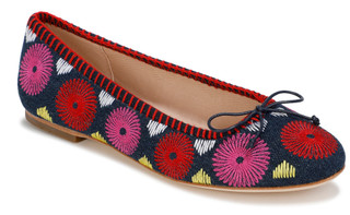 Thumbnail 1: JACK ROGERS Womens Bettie Denim Flower Ballet Flats 