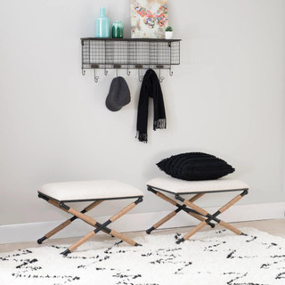 Thumbnail 7: Linon Linon Ashburn Campaign Accent Stool 