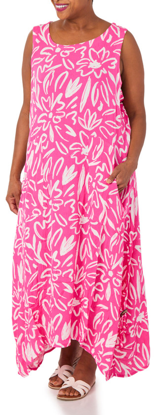 Thumbnail 1: Kaktus Plus Short Sleeve Casual Print Dress 