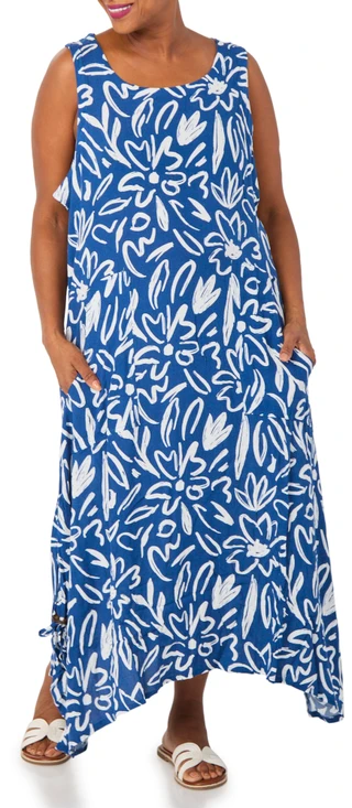 Thumbnail 1: Kaktus Plus Short Sleeve Casual Print Dress 