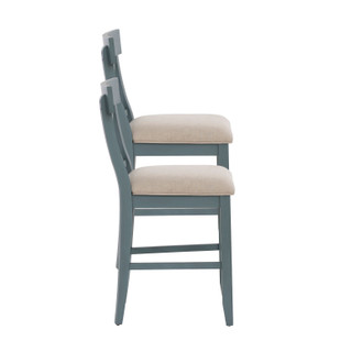 Thumbnail 6: Linon Linon Belsey 2 Pc. Counter Stool Blue Set  