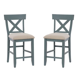 Thumbnail 1: Linon Linon Belsey 2 Pc. Counter Stool Blue Set  