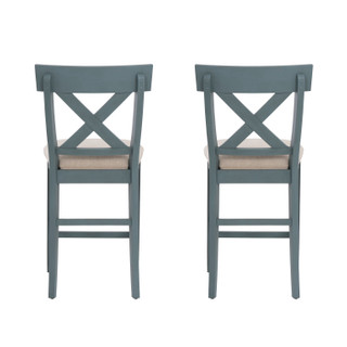 Thumbnail 7: Linon Linon Belsey 2 Pc. Counter Stool Blue Set  
