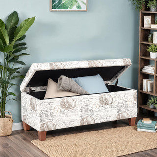 Thumbnail 4: Linon Linon Carmen Swirl Storage Ottoman 