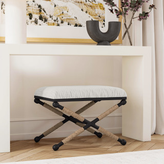 Thumbnail 4: Linon Linon Ashburn Campaign Striped Accent Stool 