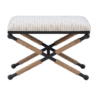Thumbnail 6: Linon Linon Ashburn Campaign Striped Accent Stool 