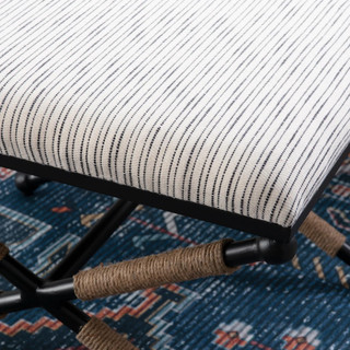 Thumbnail 9: Linon Linon Ashburn Campaign Striped Accent Stool 