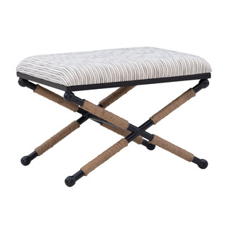 Thumbnail 1: Linon Linon Ashburn Campaign Striped Accent Stool 