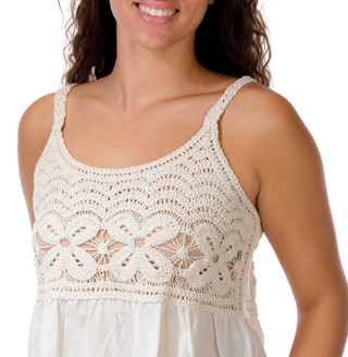 Thumbnail 2: Sagebrook Home Juniors Crochet Peplum Tank 