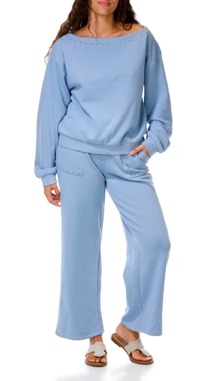 Thumbnail 1: Pink Rose Juniors 2 Pc Fleece Sweatpants Set 
