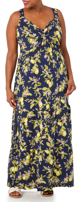 Thumbnail 1: HARLOW & ROSE Plus Short Sleeve Maxi Dress 