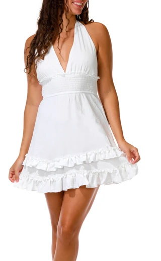 Thumbnail 3: INSPIRED HEARTS Juniors Halter Ruffle Dress 