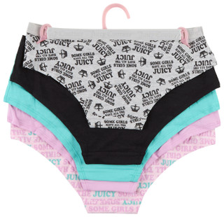 Thumbnail 2: Juicy Couture Women's 5 Pk Cotton Logo Band Hipster Panties 