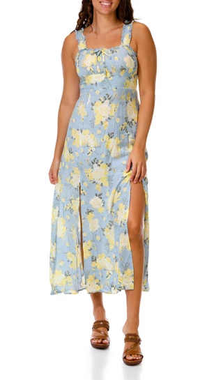 Thumbnail 1: Derek Heart Juniors Sleeveless Floral Maxi Dress 