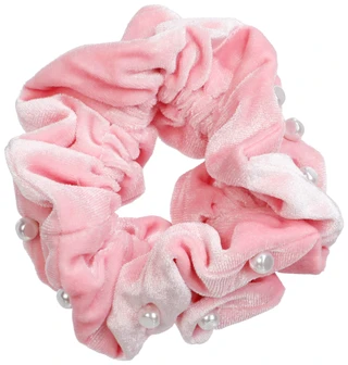 Thumbnail 1: LILLY PULITZER Velvet Layered Ruffle Scrunchie w/ Pearl Embellishment 