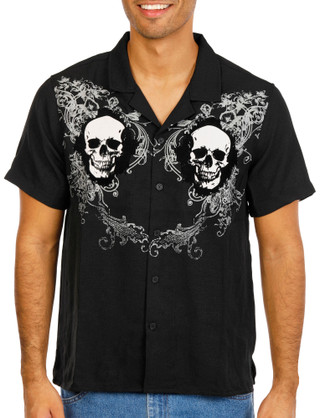 Thumbnail 1: Distortion Men's Skeleton Polo Shirt 