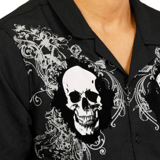 Thumbnail 3: Distortion Men's Skeleton Polo Shirt 