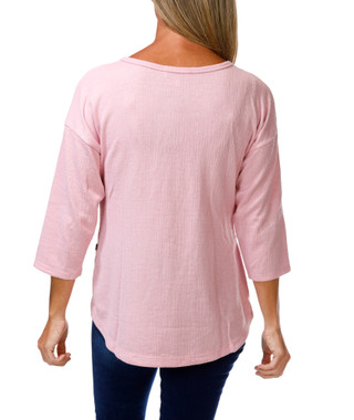 Thumbnail 2: Anneliese Women's Soft Corduroy Button Hem 3/4 Sleeve Top 