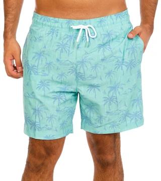 Thumbnail 1: Trunks Men's Palm Tree Print Swim Shorts  