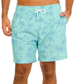 Thumbnail 1: Trunks Men's Palm Tree Print Swim Shorts  
