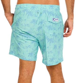Thumbnail 2: Trunks Men's Palm Tree Print Swim Shorts  